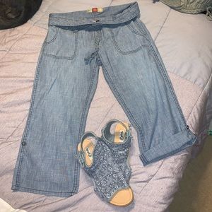 Cute chambray low waist capris from Old Navy